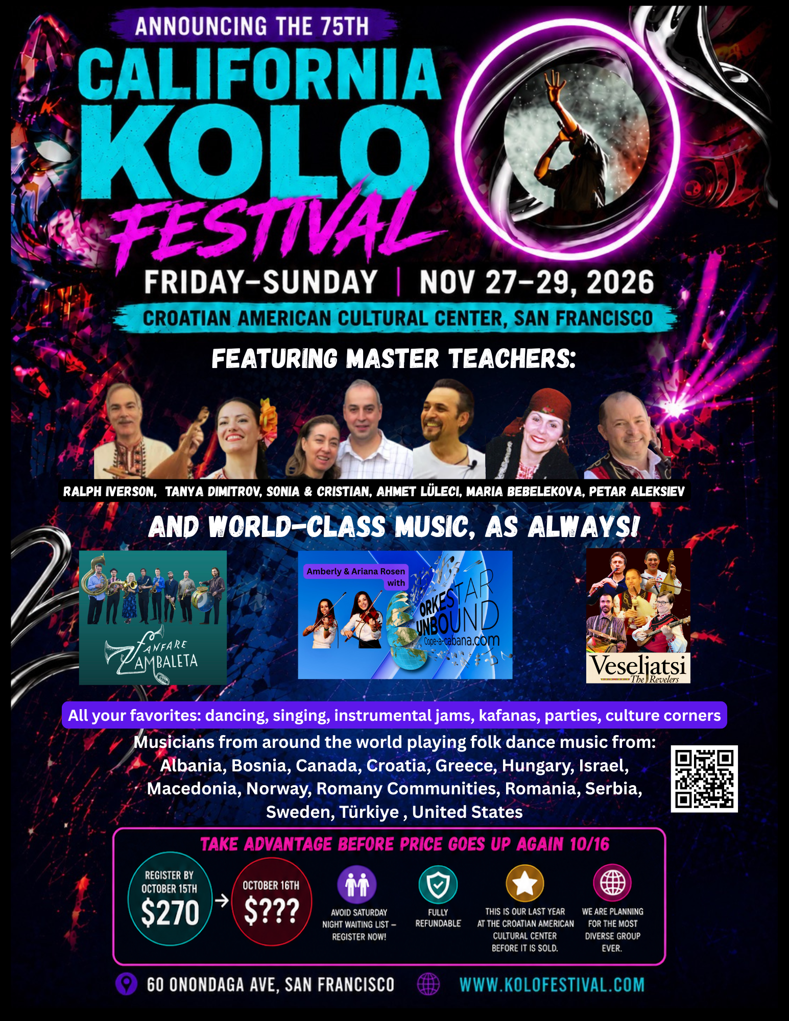 Kolo Festival 2026 event flyer — Nov 27-29, San Francisco